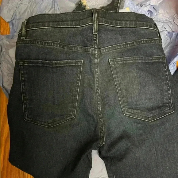 3x1 NYC Shelter Crop Denim Chewed Hem High Rise Straight Leg Jeans 26 - Picture 6 of 10